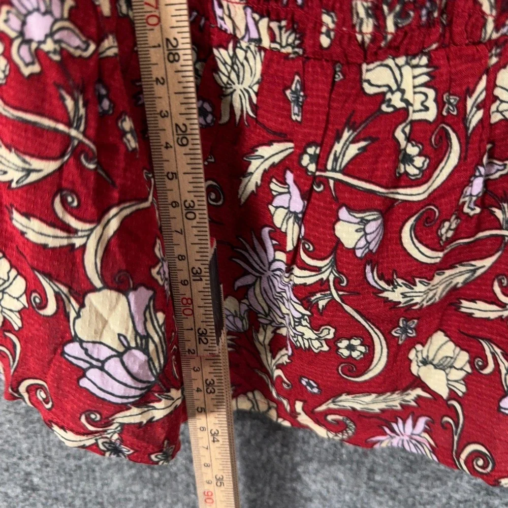 Free People Intimately Free Mini Dress Womens Medium Red Floral Lace Slip Boho